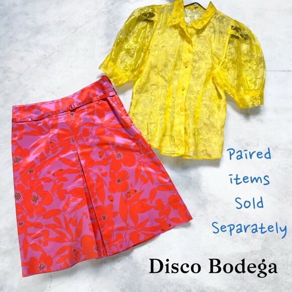 Silk Vintage Skirt Jeweled A Line Belted Clasp Size 6 - Picture 8 of 15